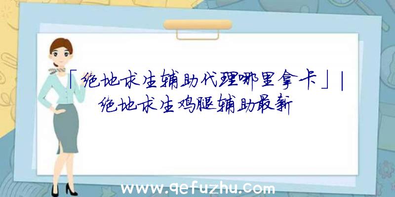 「绝地求生辅助代理哪里拿卡」|绝地求生鸡腿辅助最新